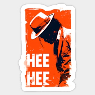 Hee Hee - Icon Silhouette - Orange Backdrop - Pop Music Sticker